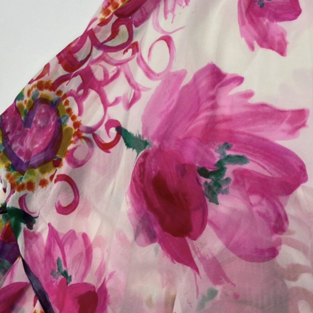 Suzi Chin Colorful Fairycore Dress Whimsical Asymmetrical 100% Silk Y2K - Picture 9 of 14